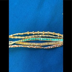 Beaded Rope Bracelet Multi Colored and Layered